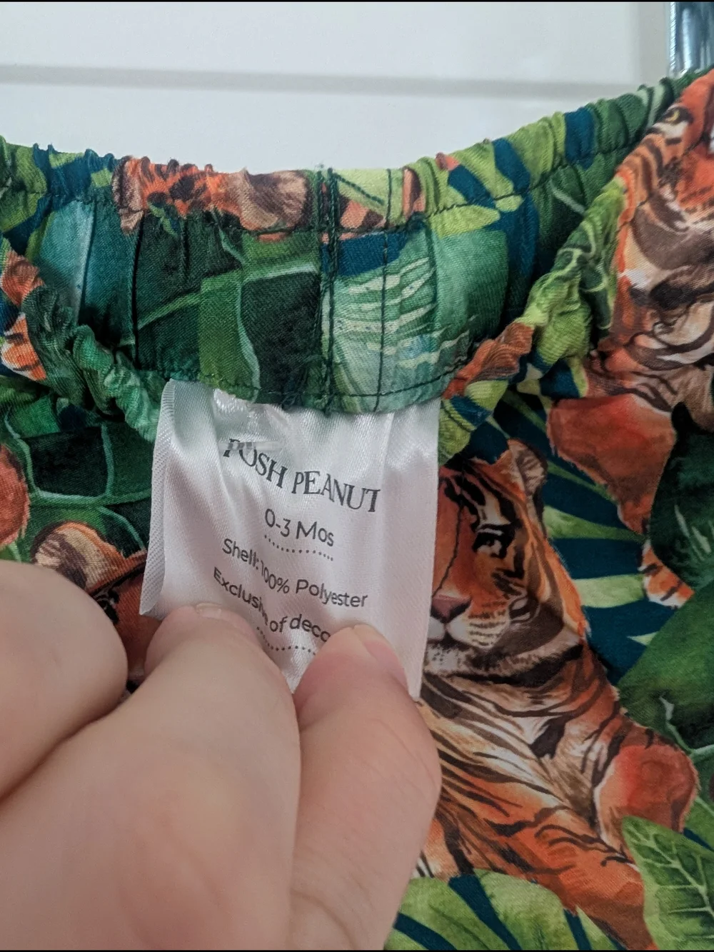 Posh Peanut Green‎ & Orange Tiger Print Swim Trunks Size 0-3m